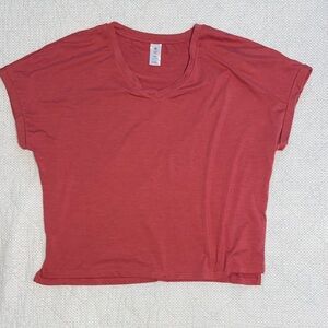 Casual Red Short Sleeve Tee